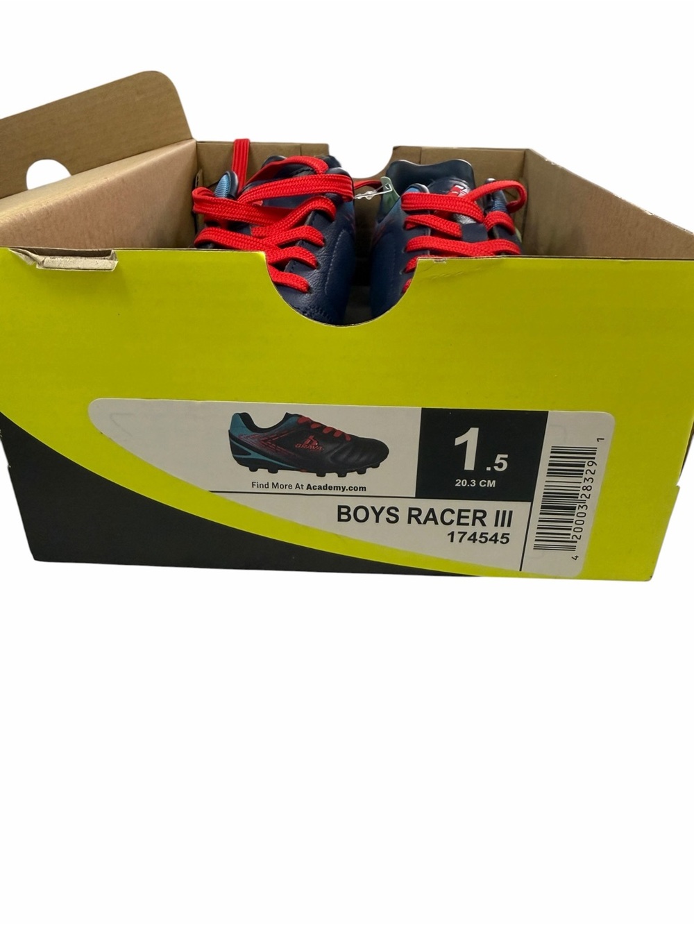 Kids Navy and Red Athletic Soccer Shoes - Picture 6 of 6